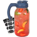 Glass Mason Jar Pitcher with Lid (Hale Navy)