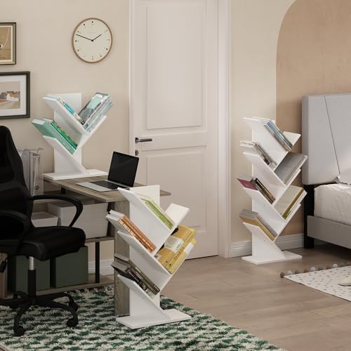 Tree Book Shelf (White / 7-Tier Tree Bookcase)