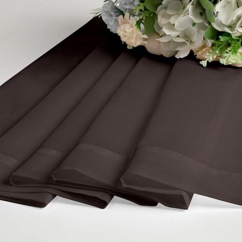 Sheer Curtains 45 Inch Length 2 Panels Set (Chocolate / 42"W x 45"L (Pack of 2))