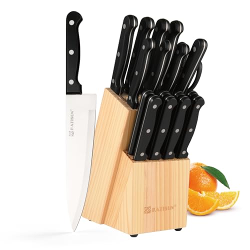 19 Piece Knife Set (Nature/Black / 19 Pieces)