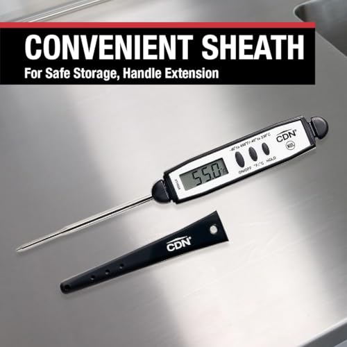 Waterproof Digital Cooking Thermometer Instant Read 2.75" Stainless Shatterproof Ideal for Meat (Black)