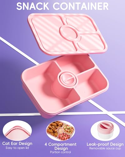 4 Pcs Bento Snack Box Containers (4 color)