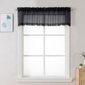 Sheer Black Valances for Windows 2 Pack (Black / 42"W x 18"L (Pack of 2))