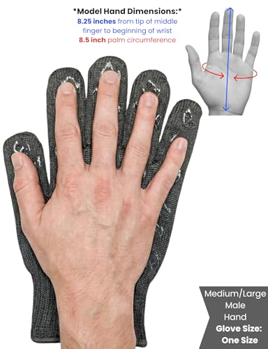 Oven Gloves with Fingers (One Size Fits Most Standard Cuff / Gray)