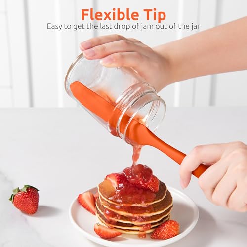 Skinny Silicone Jar Spatula Scraper (Orange / 9.72 in)