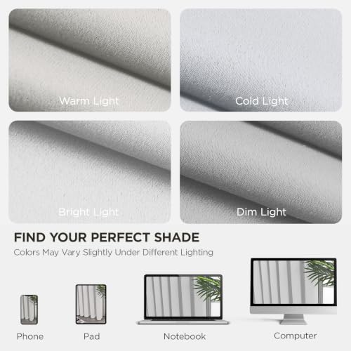 Blackout Curtains 108 Inch Length 2 Panels Set (Greyish White / 52"W x 108"L (Pack of 2))