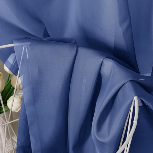 Royal Blue Sheer Curtains 84 Inches Long 2 Panels (Royal Blue / 42"W x 84"L (Pack of 2))