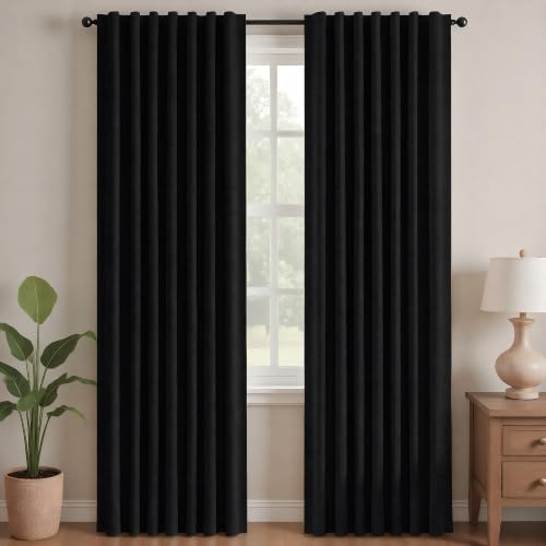 Blackout Curtains (Black / 38"W x 84"L (Pack of 2))