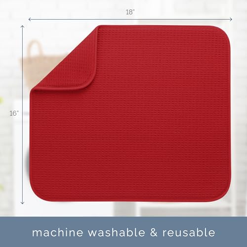 Dish Drying Mat (Red / 16" x 18")