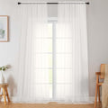 Extra Long Sheer Ivory Curtains for Bedroom Living Room 120 Inches Long 2 Panels Set (Ivory / 42"W x 120"L (Pack of 2))