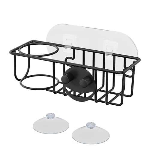 Sink Caddy Sponge Holder (Black - With Smiley Sponge Holder)