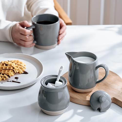 10oz Sugar Bowl & 13oz Creamer Set (Cream & Sugar Set / Dark Gray)
