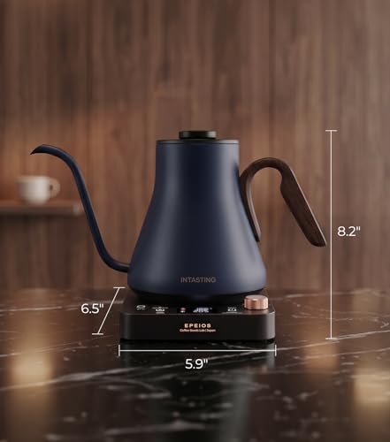 Gooseneck Electric Kettle 1°F Temperature Control (Navy Blue)