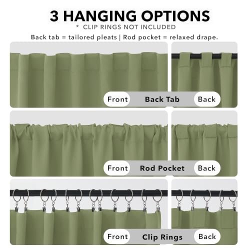 Blackout Curtains for Bedroom (Sage / 70"W x 95"L (Pack of 2))