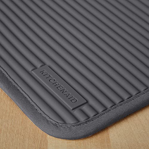 Ribbed Soft Silicone Pot Holder 2 (Charcoal Grey / 7"x9")