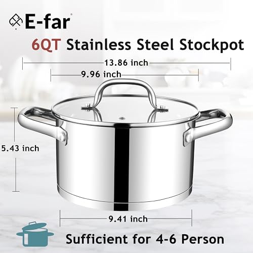 6 Quart Stock Pot with Lid (6 Quarts)