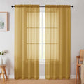Gold Sheer Curtain for Bedroom Living Room 72 Inches Long 2 Panels Set (Gold / 42"W x 72"L (Pack of 2))