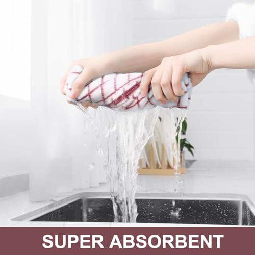 Large Premium Cotton Kitchen Towels 16"x 28" (Red / 16" X 28" - 4 Pack)