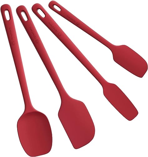 4 Pieces Silicone Spatulas Set (Red / 4 pieces)