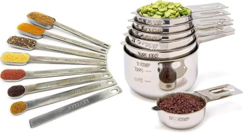 Measuring Cups and Spoons Set of 15 (15 Piece Set)