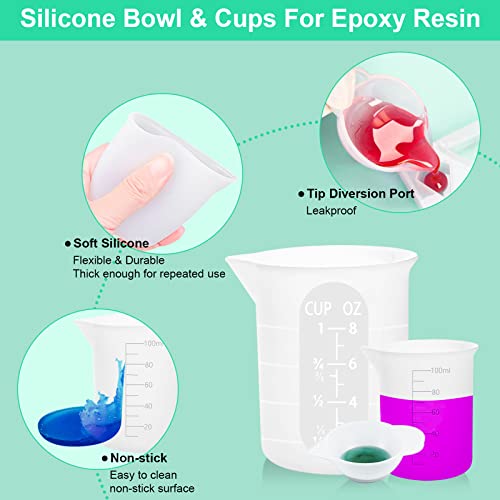 7 PCS Silicone Measuring Cups Kits (250ML+100ML*4)