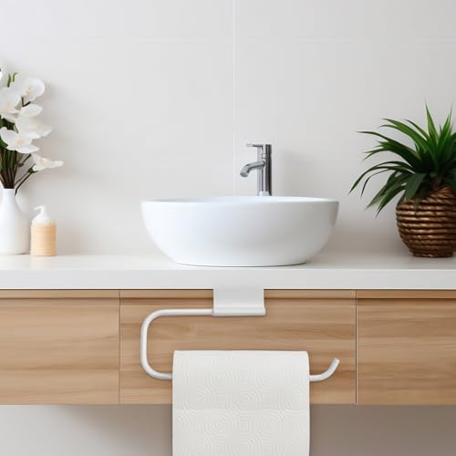 12.9 Inches Cabinet Door Paper Towel Holder (White)