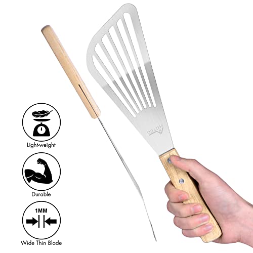 2 Pack Stainless Steel Fish Spatula (Little+Large)