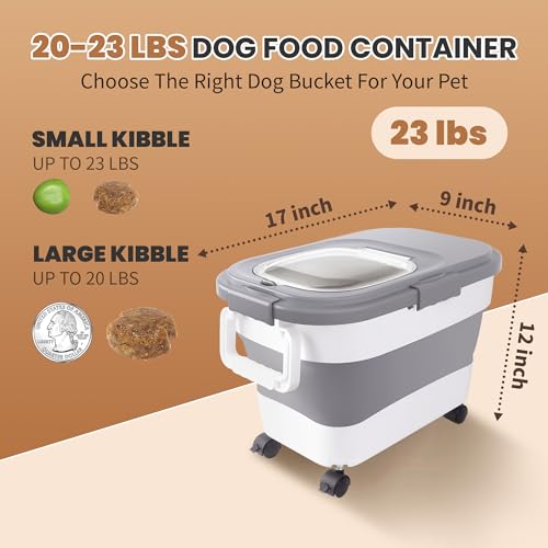 15 23Lbs Airtight Dog Food Storage Container (Grey/23 LBS)
