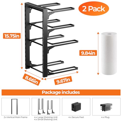 Pot and Pan Organizer Under Cabinet 15.75" (15.75"H-2Pack)
