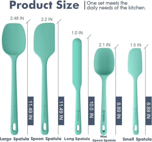 5 Pieces Silicone Spatulas Set (Sage / 5 pieces)