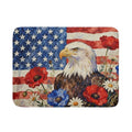 4th of July American Flag Eagle Dish Drying Mat for Kitchen Counter 18x24 Patriotic Floral Memorial Day Absorbent Reversible Microfiber Drying Mats Kitchen Countertop Protector Dishes Drainer Pad (18" x 24")