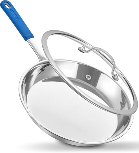 10-Inch Tri-Ply Stainless Steel Pan | Frying Pan with Lid