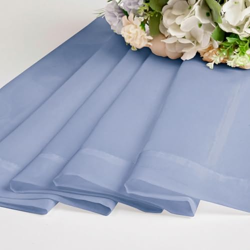 Sheer Curtains 54 Inch Long 2 Panels Set (Denim Blue / 42"W x 54"L (Pack of 2))