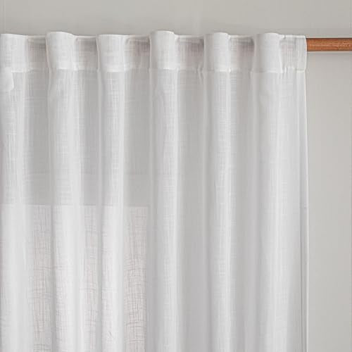 French Door Curtains for Closet Doorways (50"W x 72"L (Pack of 2) / Pure White)