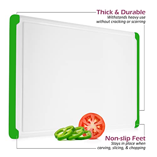 Large Plastic Cutting Board for Kitchen (Green)