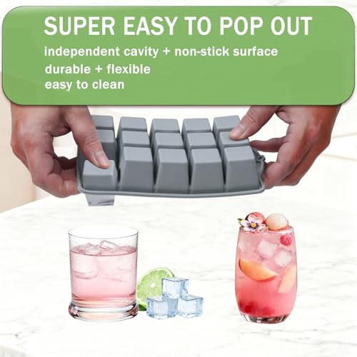 Ice Cube Trays for Freezer (Gray)