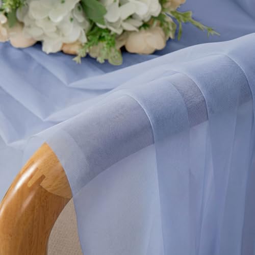 Denim Sheer Curtains 84 Inches Long (Denim / 42"W x 84"L (Pack of 2))