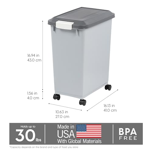 Dog Food Storage Container (30 lbs - 2 Pack / Dark Gray)