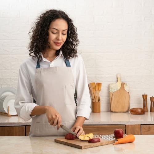 100% Cotton Canvas Apron for Women & Men (Grey)