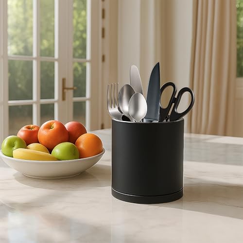 360° Rotating Kitchen Utensil Holder (Black / 5")