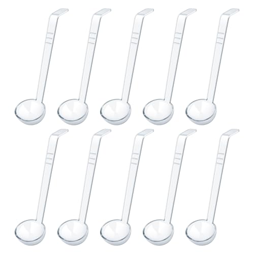 10 Pcs 1 Oz Small Ladle 7.87 Inches Mini Ladles for Serving Sauce (Transparent Color)