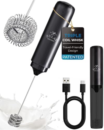 Rechargeable Milk Frother Handheld (ZK Black / Rechargeable Z1 Motor Max)