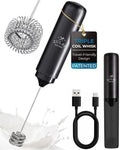 Rechargeable Milk Frother Handheld (ZK Black / Rechargeable Z1 Motor Max)