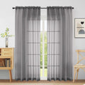 Extra Wide Charcoal Grey Sheer Curtains 90 Inches Long 2 Panels (59"W x 90"L (Pack of 2) / Charcoal Grey)