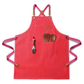 Chef Cotton Canvas Apron for Men Women with Pockets Red (Coral Red)