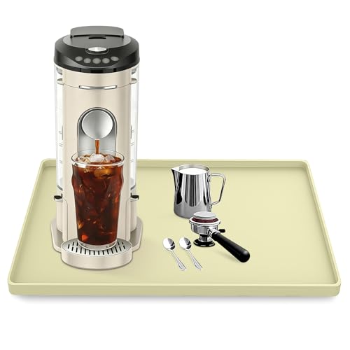Silicone Coffee Maker Mat with Lip for Countertops 15.7''x11.8'' Sage Green (Sage Green / 15.7'' x 11.8'')
