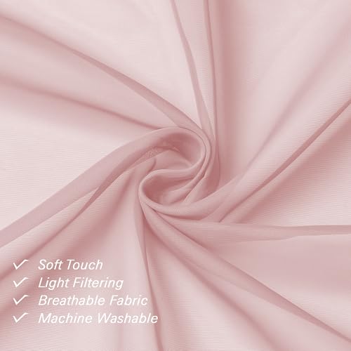 Blush Pink Sheer Curtains 78 Inches Long 2 Panels (Blush Pink / 42"W x 78"L (Pack of 2))
