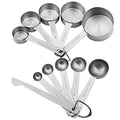 Stainless Steel Measuring Cups and Spoons Set (C: 5cups+5spoons)
