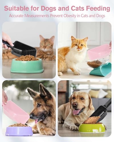 2 Cup Dog Food Scoop (Black and Pink)