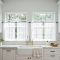 White Short Sheer Curtains 30 Inches Long 4 Panels 42 x 30 Inches (42"W x 30"L (Pack of 4) / White)